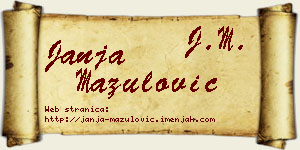 Janja Mazulović vizit kartica